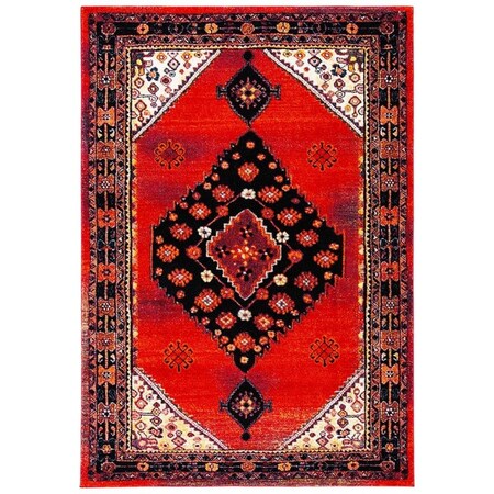 Safavieh 8 x 10 ft. Vintage Hamadan Power Loomed Rectangle Area Rug Red & Black VTH202Q-8